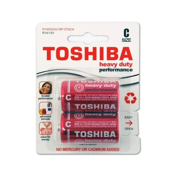 2pk Toshiba Heavy Duty C Battery