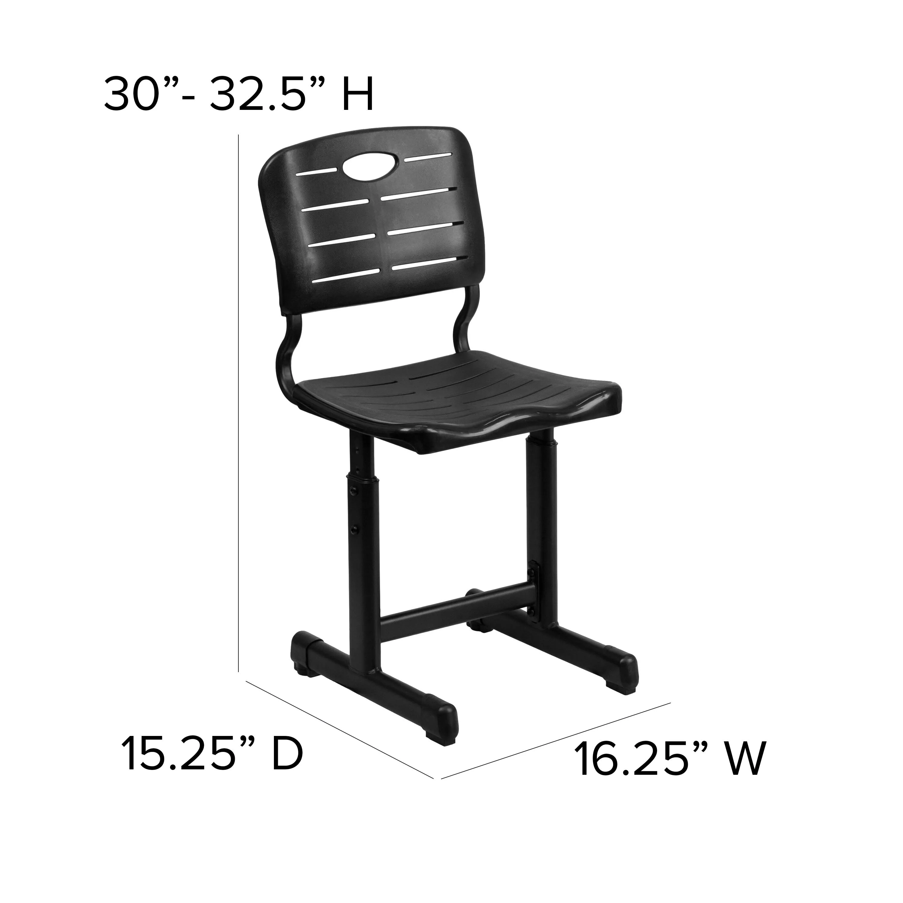 Adjustable Height Student Chair with Pedestal Frame