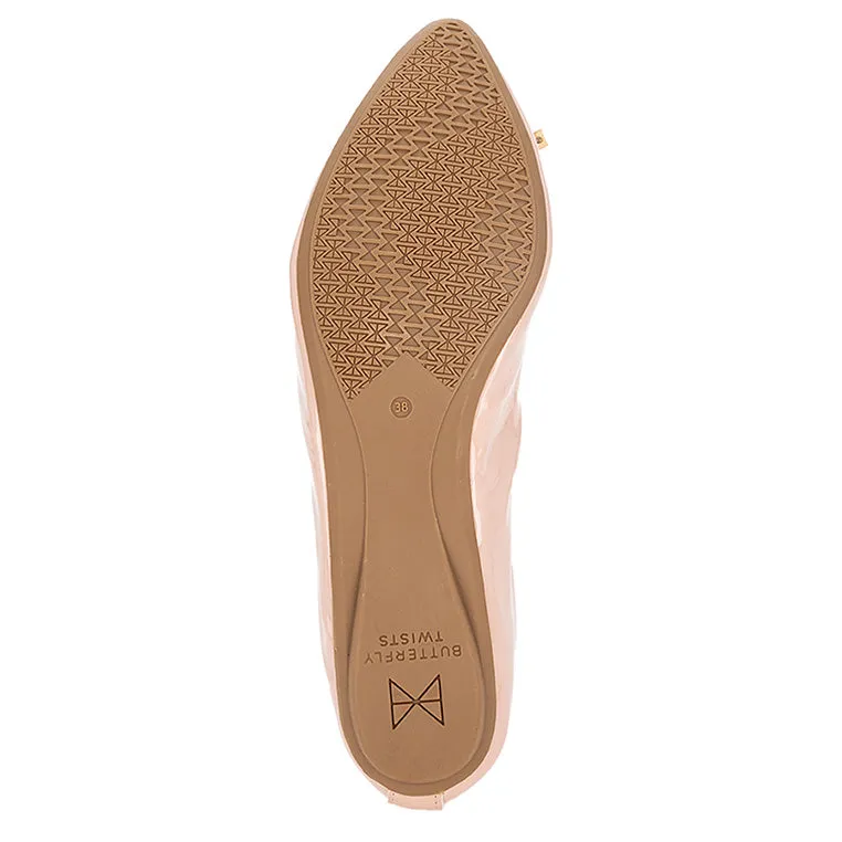 ANNIE Ballet Flat Shoes - Nude Patent