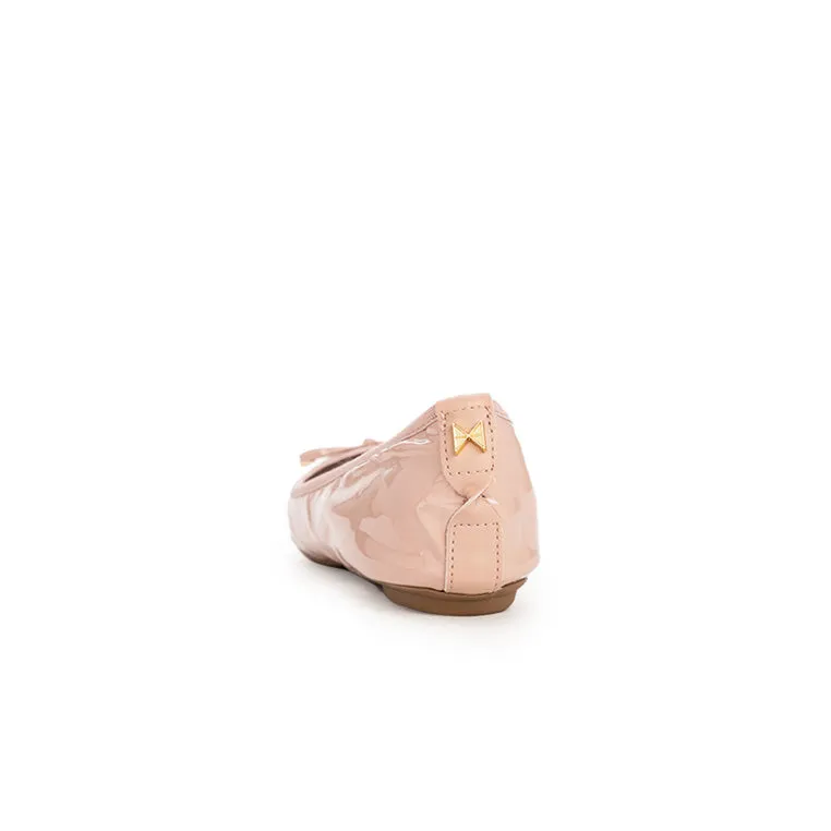 ANNIE Ballet Flat Shoes - Nude Patent