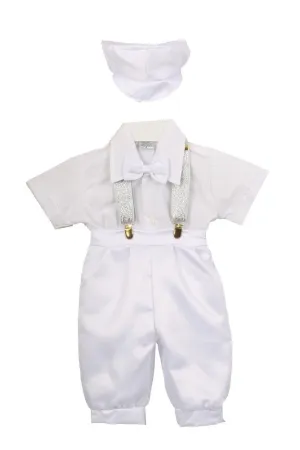 Baby Boys White Satin Shorts Cotton Shirt Baptism Outfit Set 6-12M