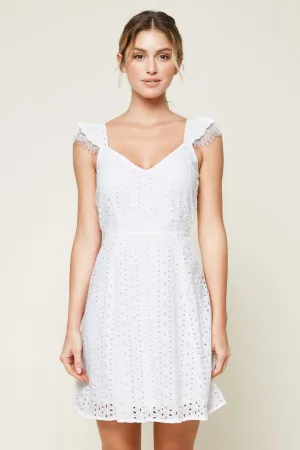 Baby Don't Go Eyelet Mini Dress