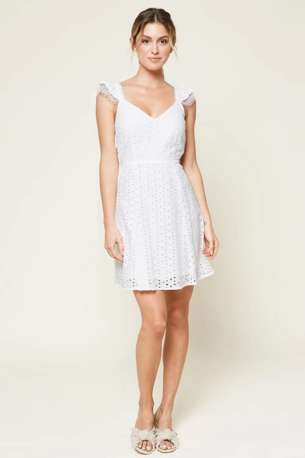 Baby Don't Go Eyelet Mini Dress