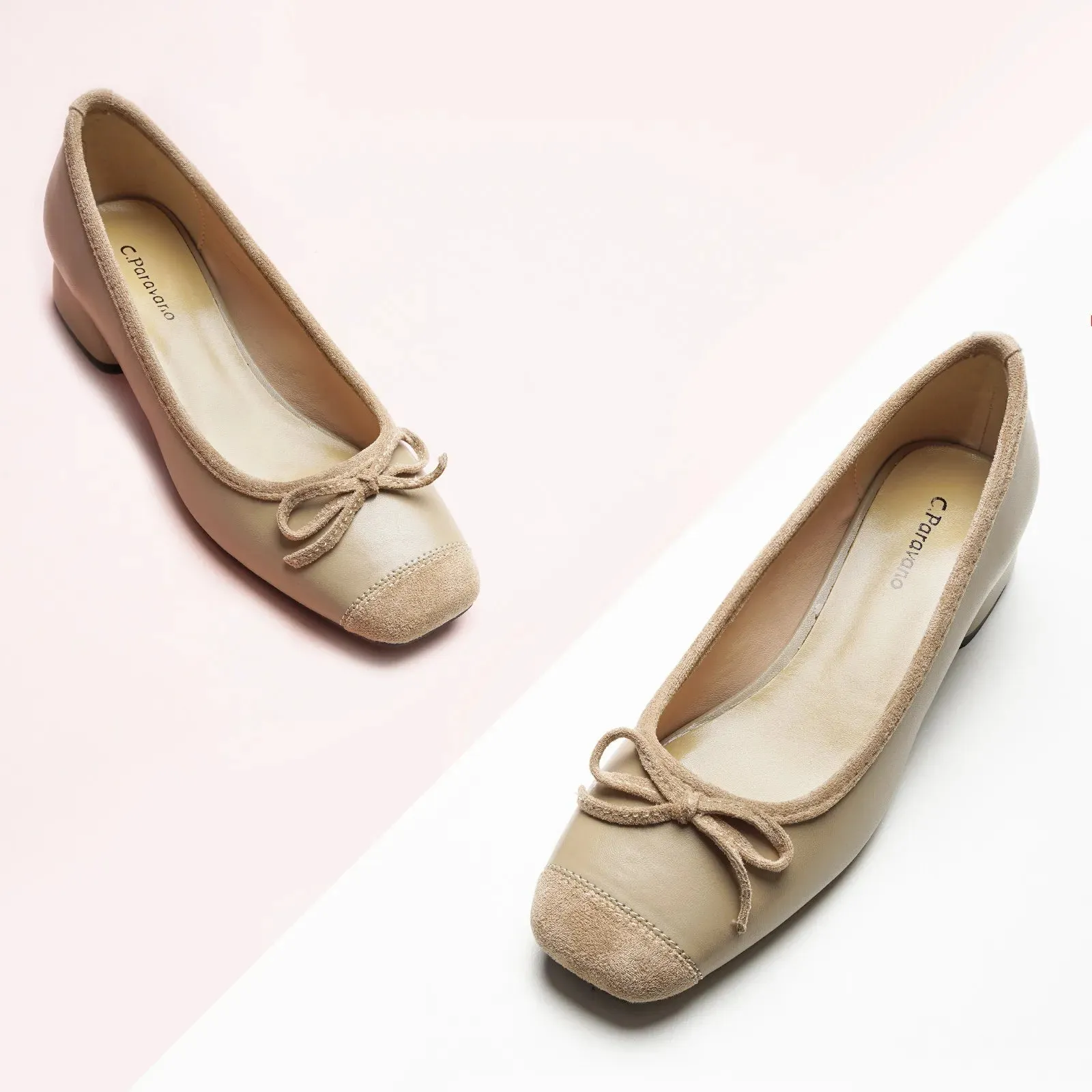 Ballet Block Heel (Nina) Camel