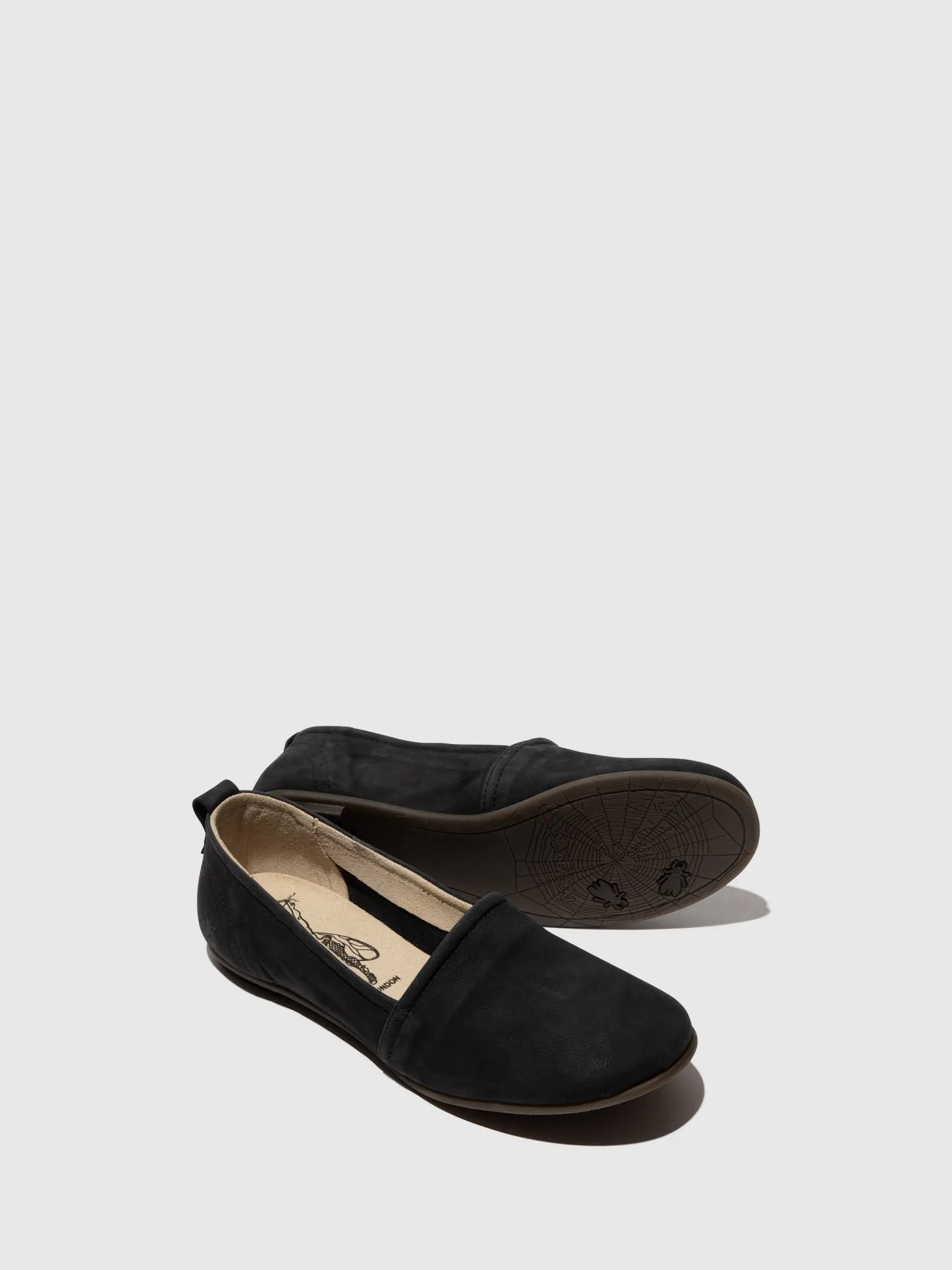 Black Round Toe Ballerinas