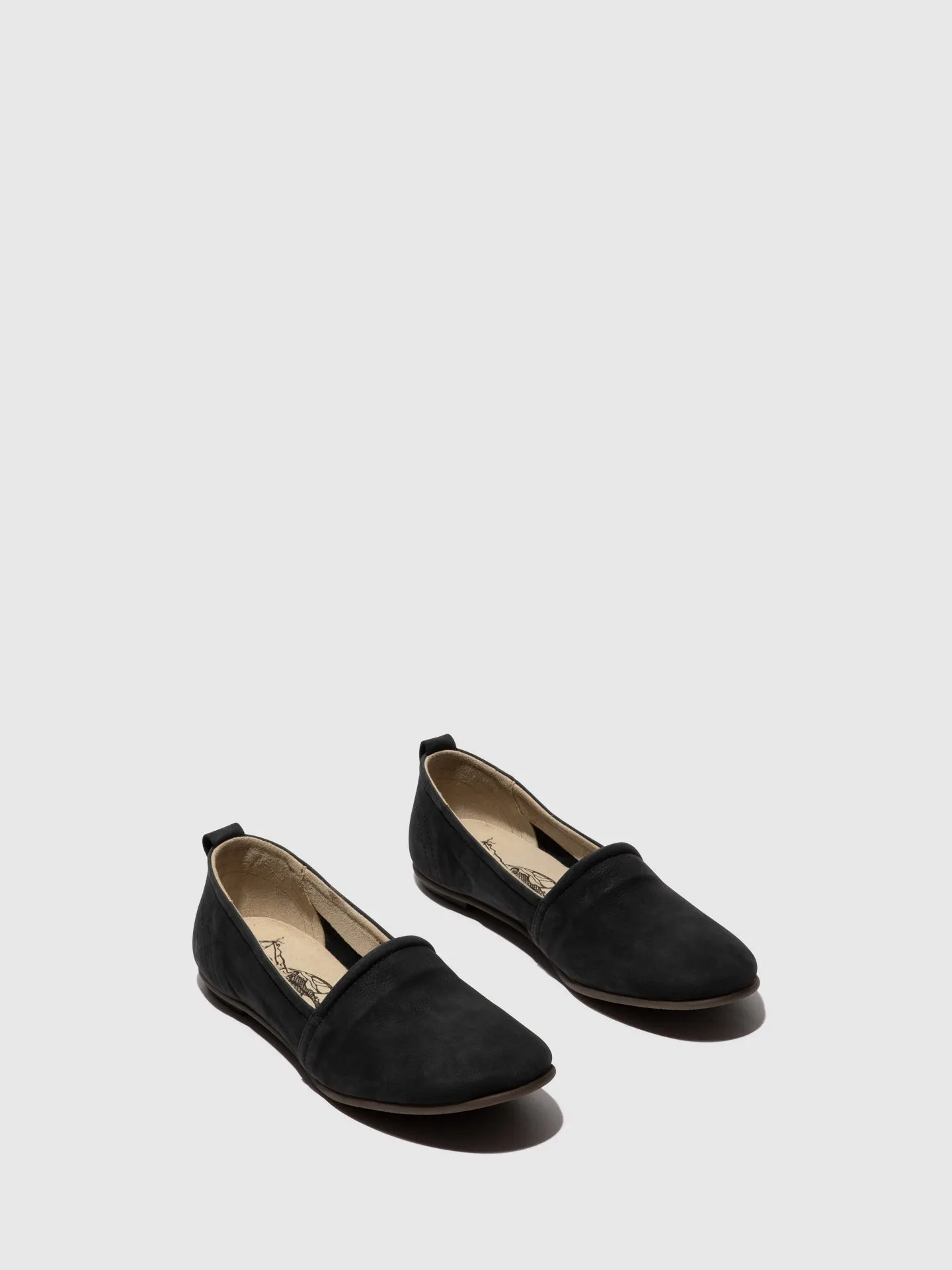 Black Round Toe Ballerinas