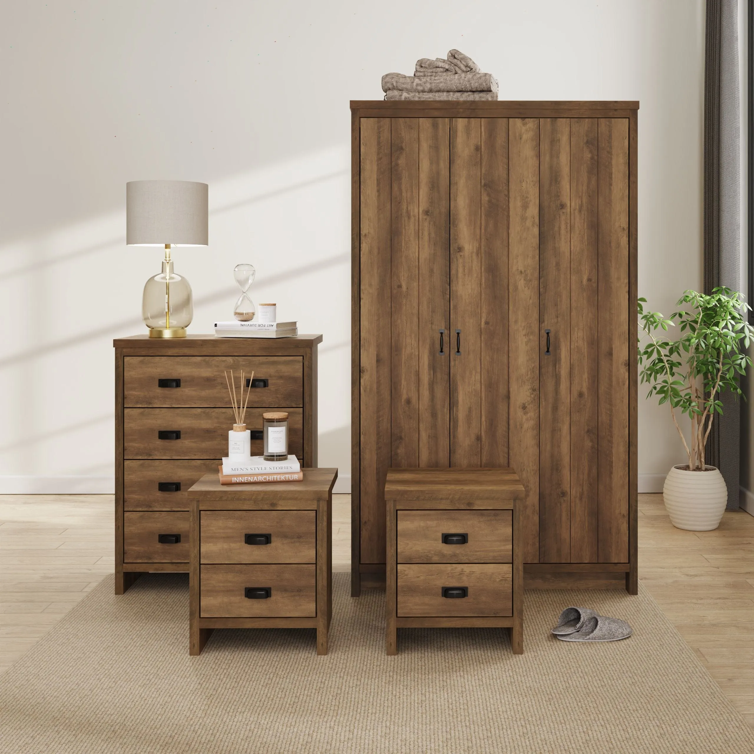 Boston 4 Drawer Chest Knotty Oak