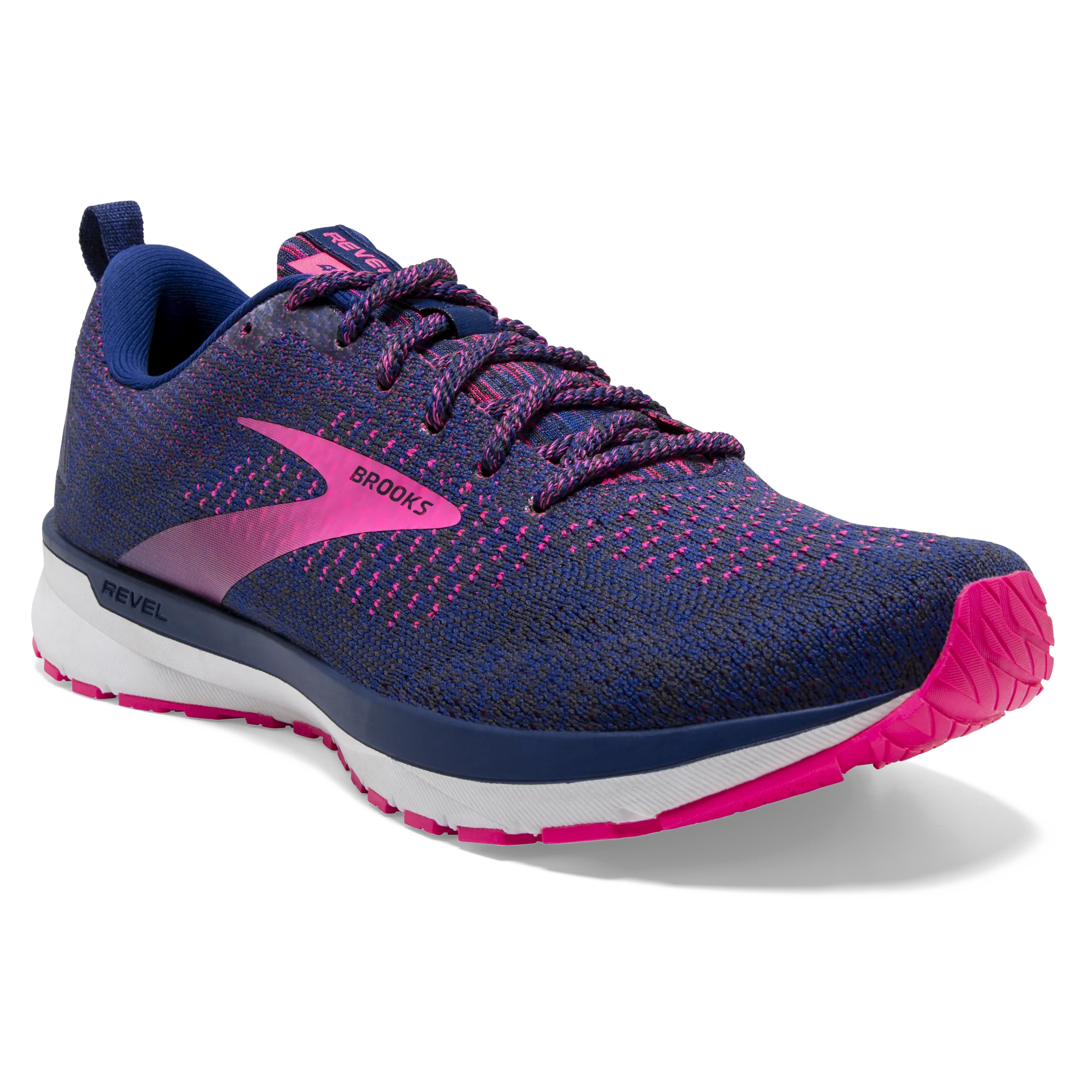 Brooks Women's Revel 4 Running Shoe - Blue/Ebony/Pink 1203371B475