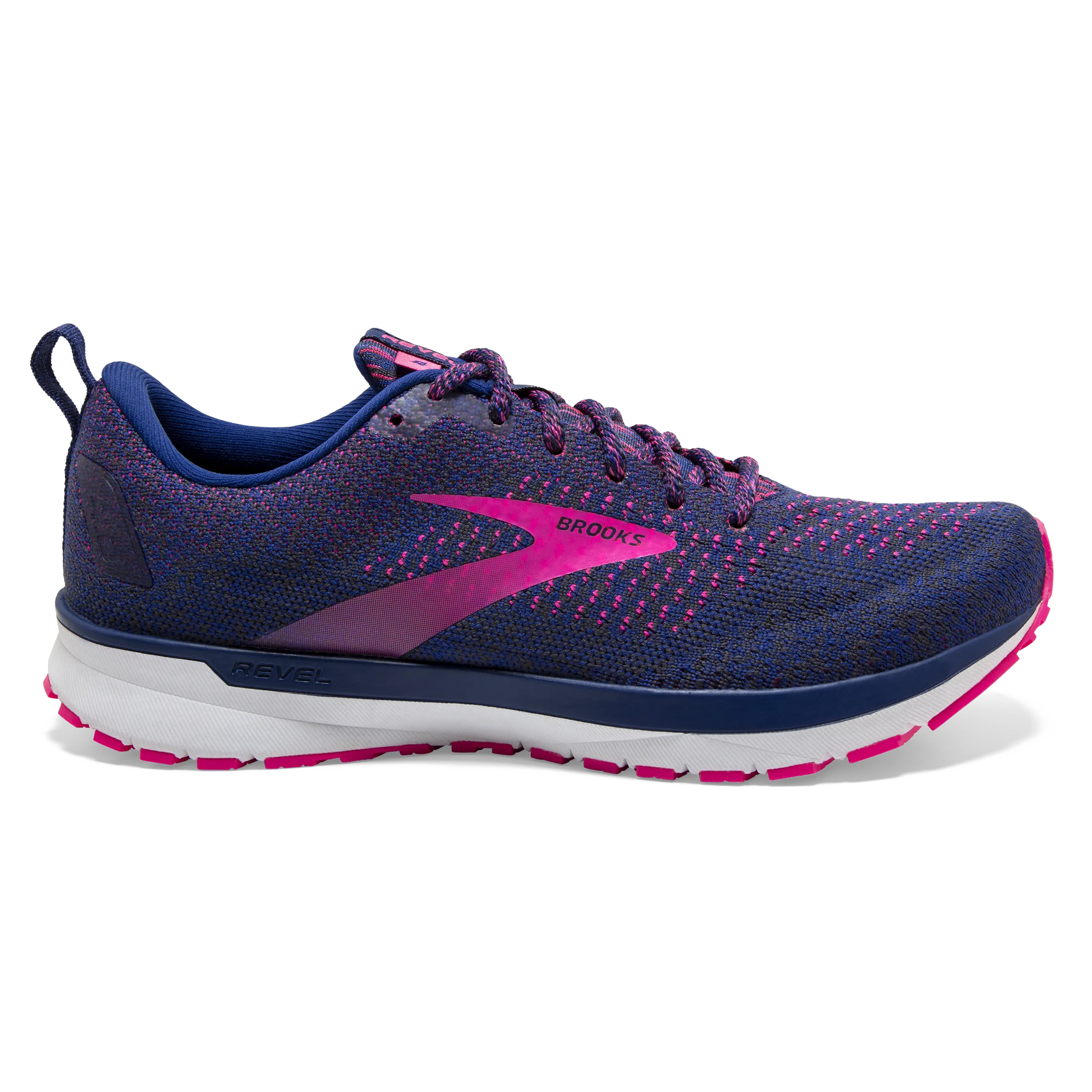 Brooks Women's Revel 4 Running Shoe - Blue/Ebony/Pink 1203371B475