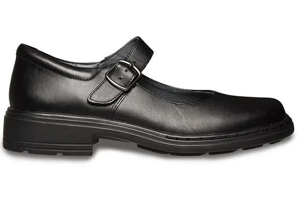 Clarks Intrigue Senior Girls Black Leather School Shoes