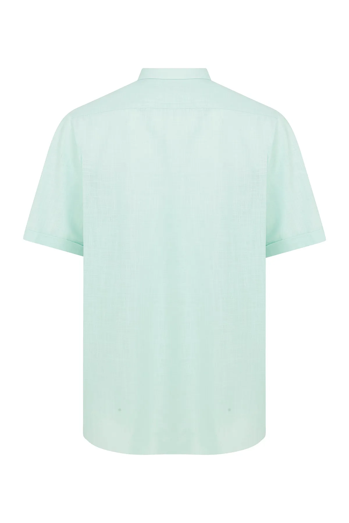 Classic Fit Short Sleeve Cotton Light Green Dress Shirt