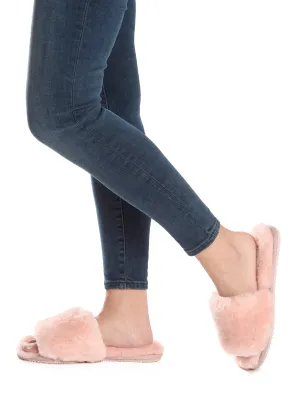 Deep Classic Baby Pink Luxury Sheepskin Slipper Slides