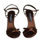 Dolce & Gabbana Bronze Ankle Strap Stiletto High Heels Sandals Shoes