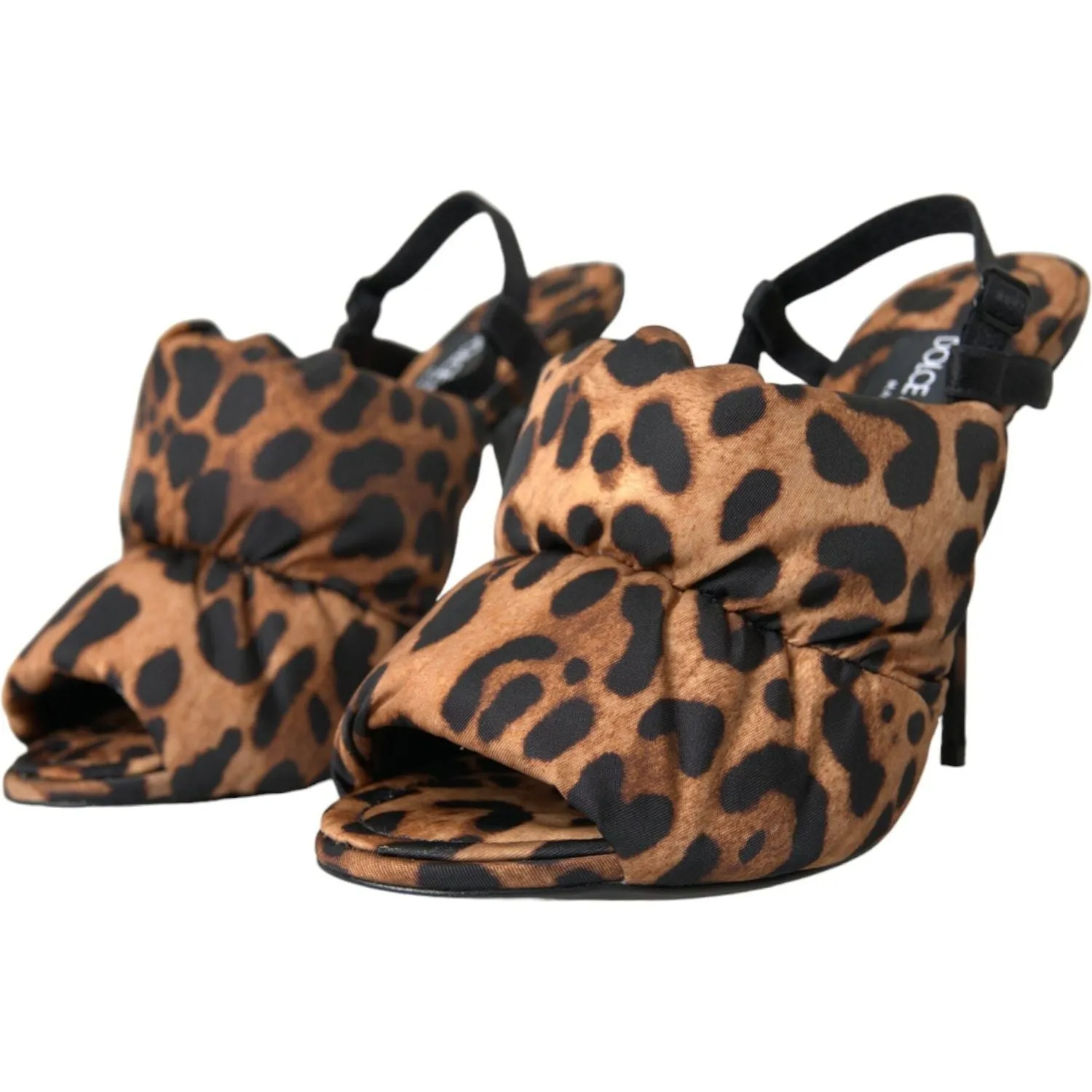 Dolce & Gabbana Brown Leopard Slingback Heels Sandals Shoes