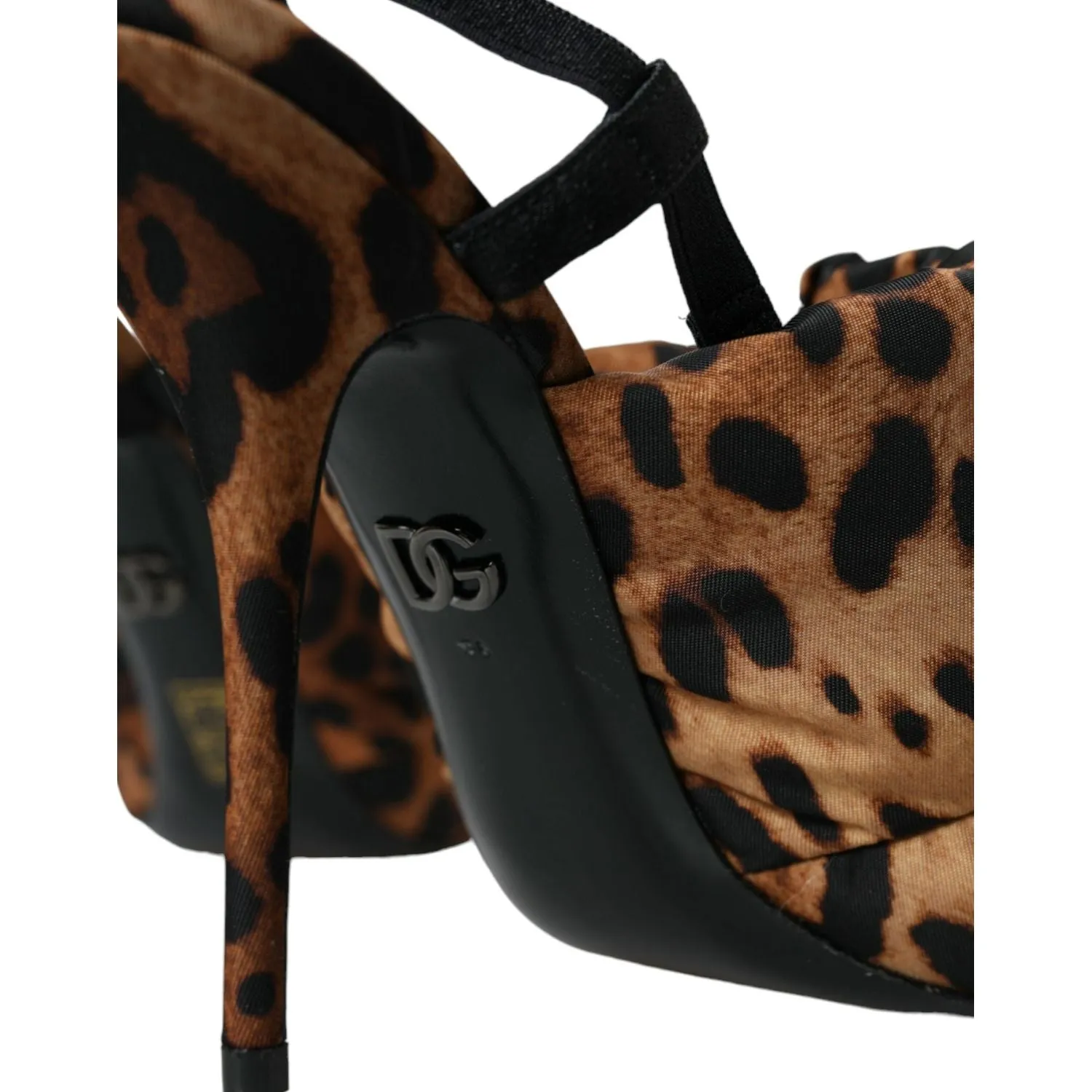 Dolce & Gabbana Brown Leopard Slingback Heels Sandals Shoes