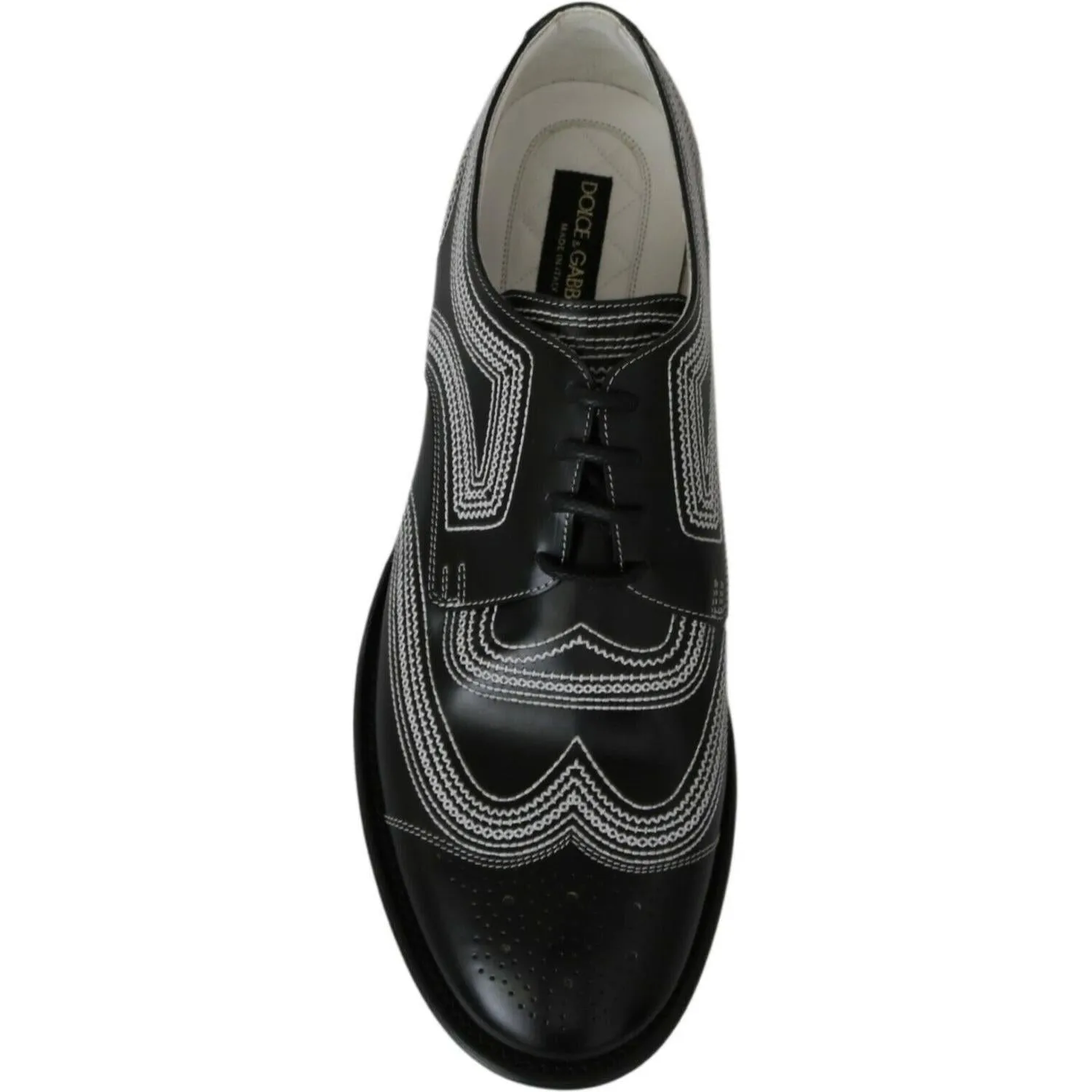 Dolce & Gabbana Elegant Black and White Derby Shoes