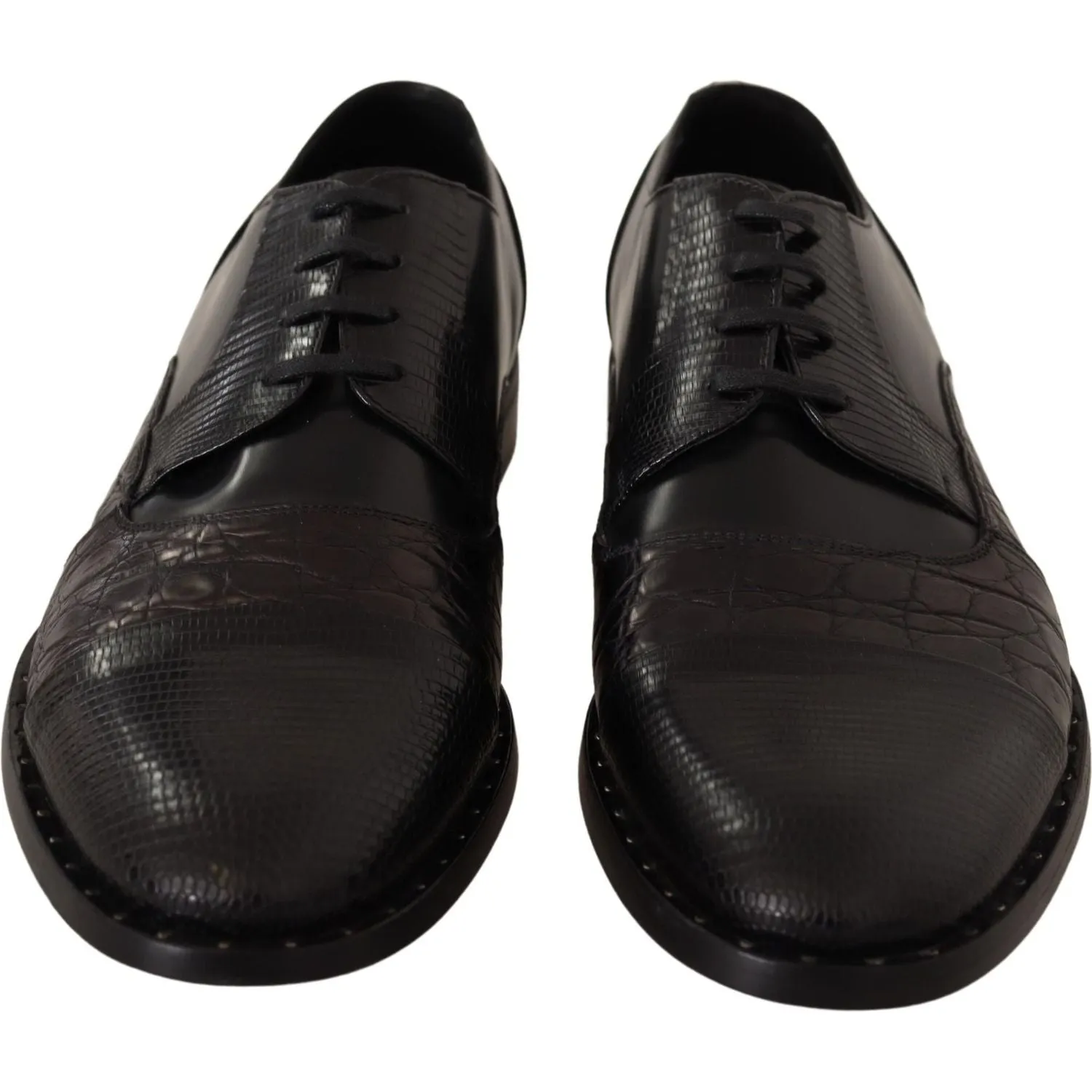 Dolce & Gabbana Elegant Black Derby Oxford Wingtips