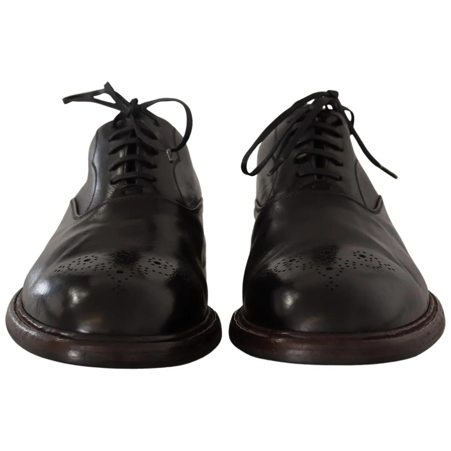 Dolce & Gabbana Elegant Black Leather Derby Formal Shoes