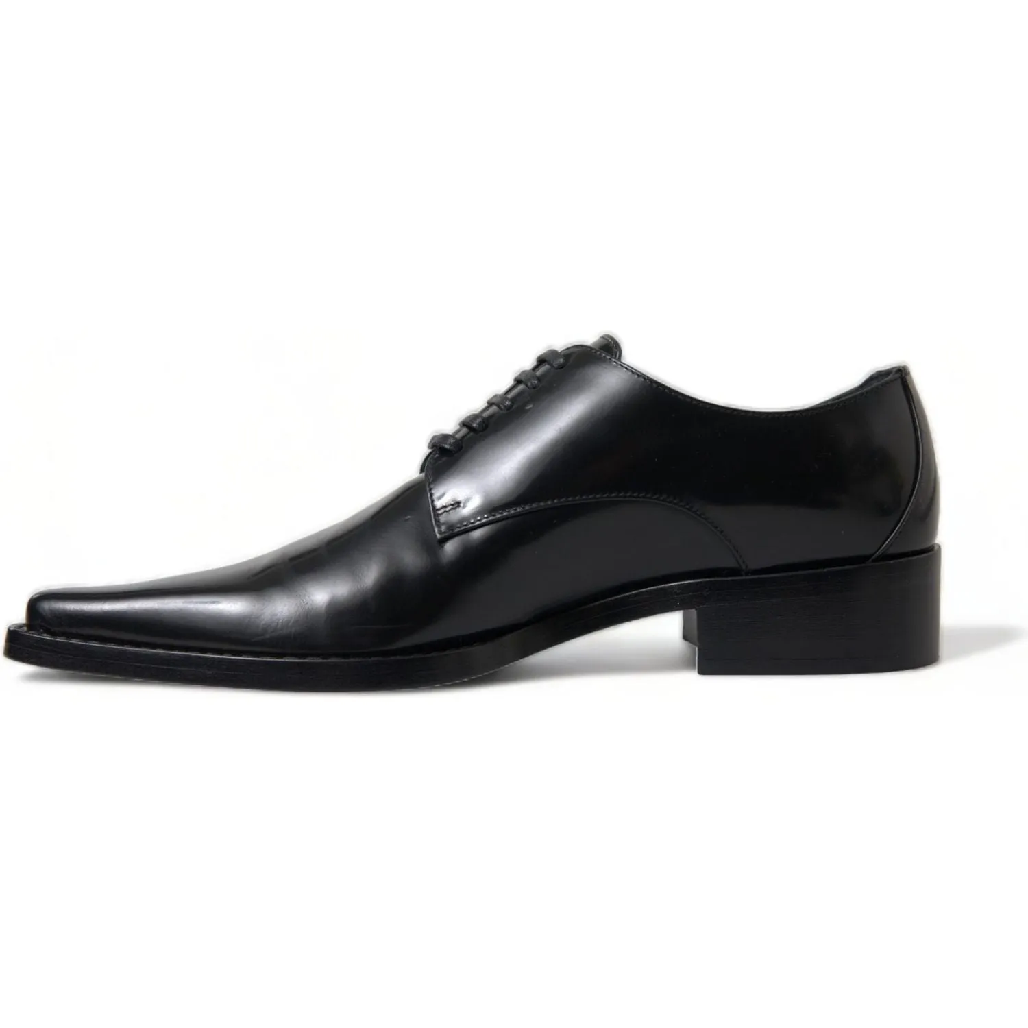 Dolce & Gabbana Elegant Black Leather Formal Flats