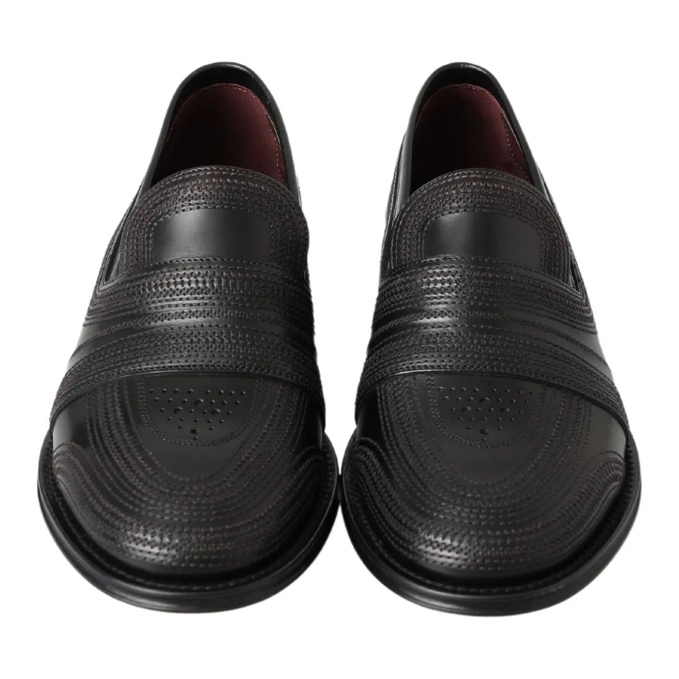 Dolce & Gabbana Elegant Black Leather Slipper Loafers