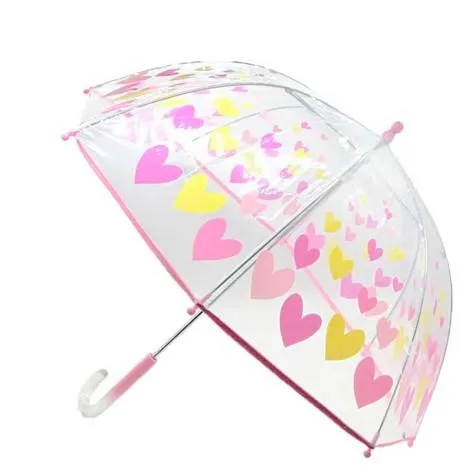 Girl's Clear Heart Print 17" Umbrella