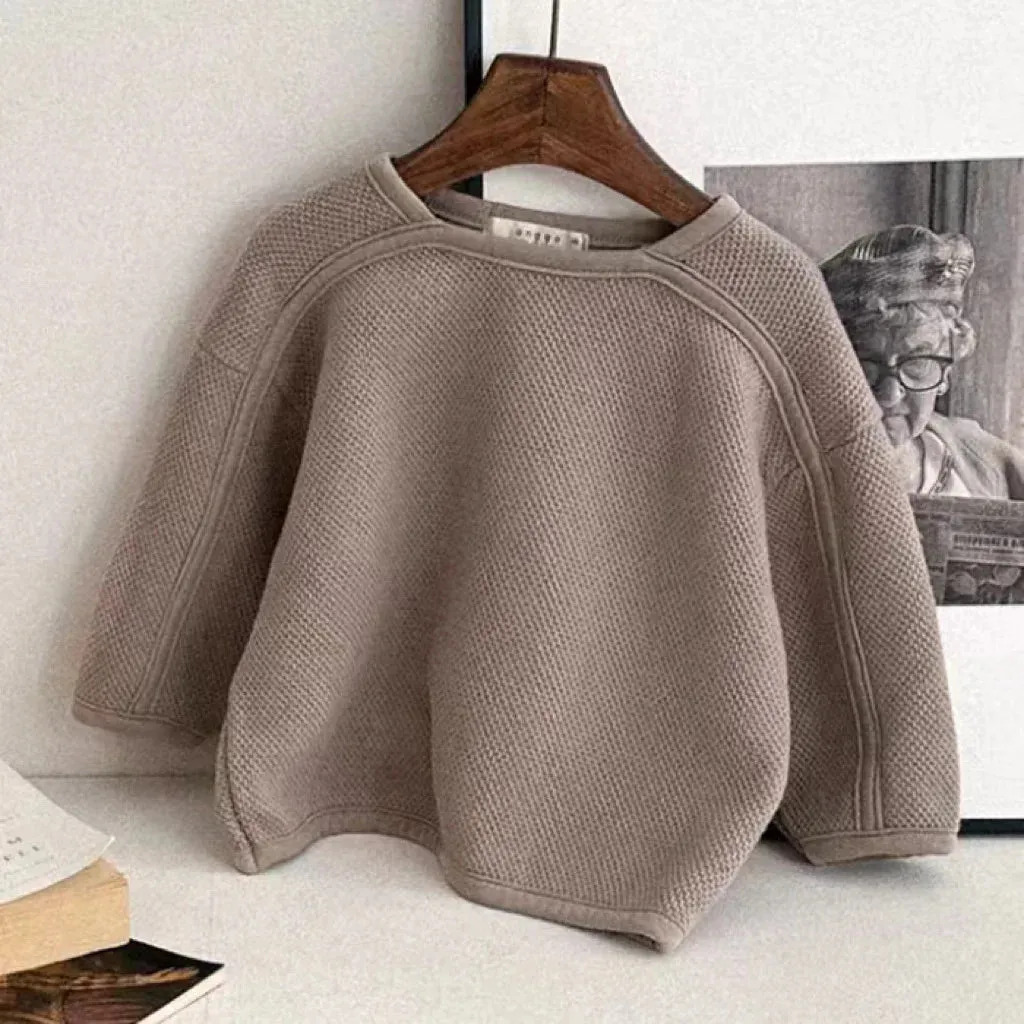 Infant O-neck Solid Long-Sleeved Top