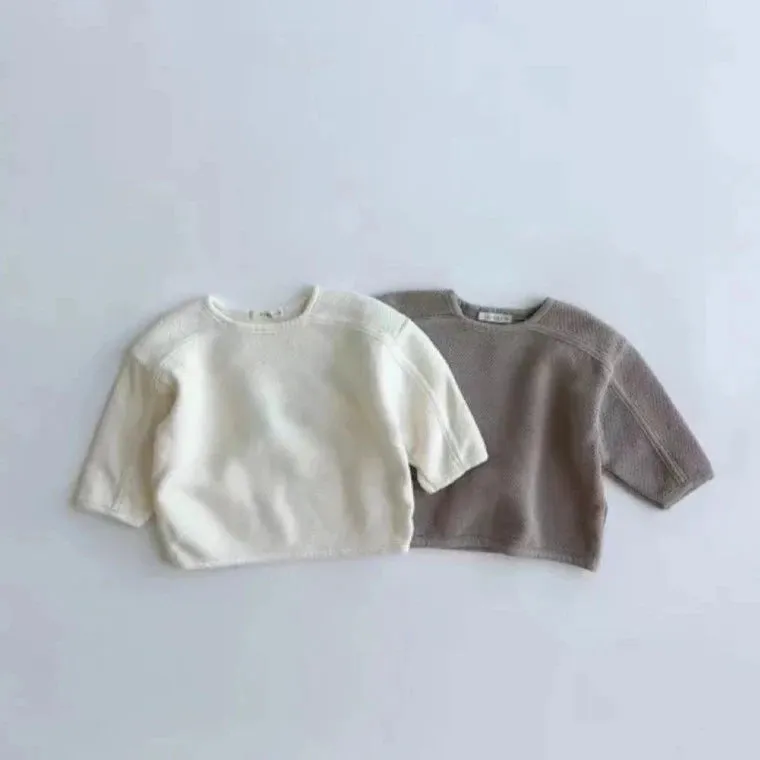 Infant O-neck Solid Long-Sleeved Top