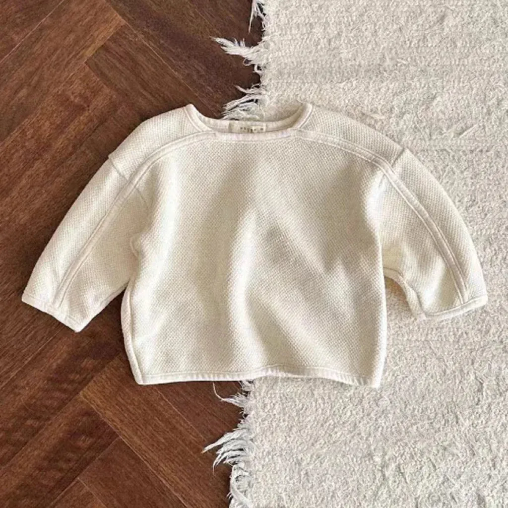 Infant O-neck Solid Long-Sleeved Top