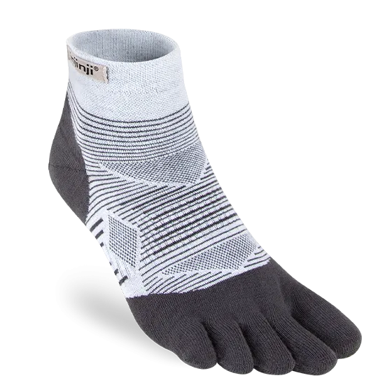 Injini Men's Run Lightweight Mini-Crew Sock in Gray