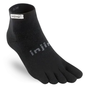 Injinji Men's Run Lightweight Mini-Crew Sock in Black