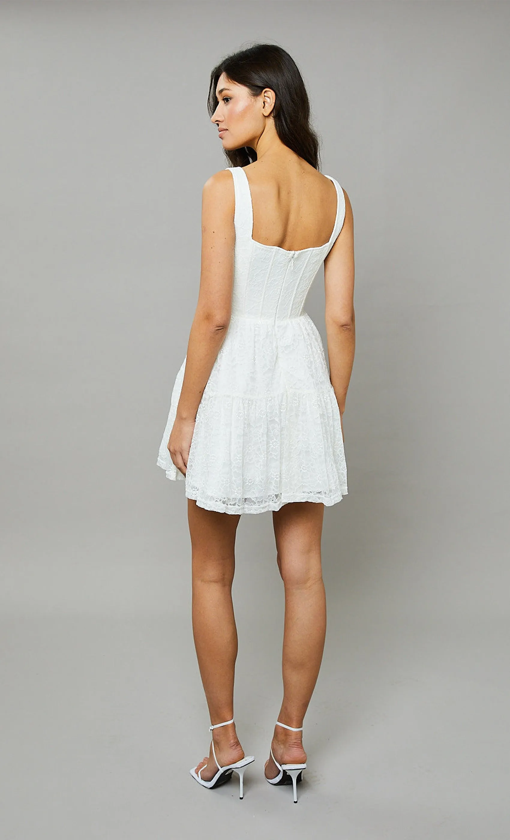 Ivory Tiered Corset Mini Dress