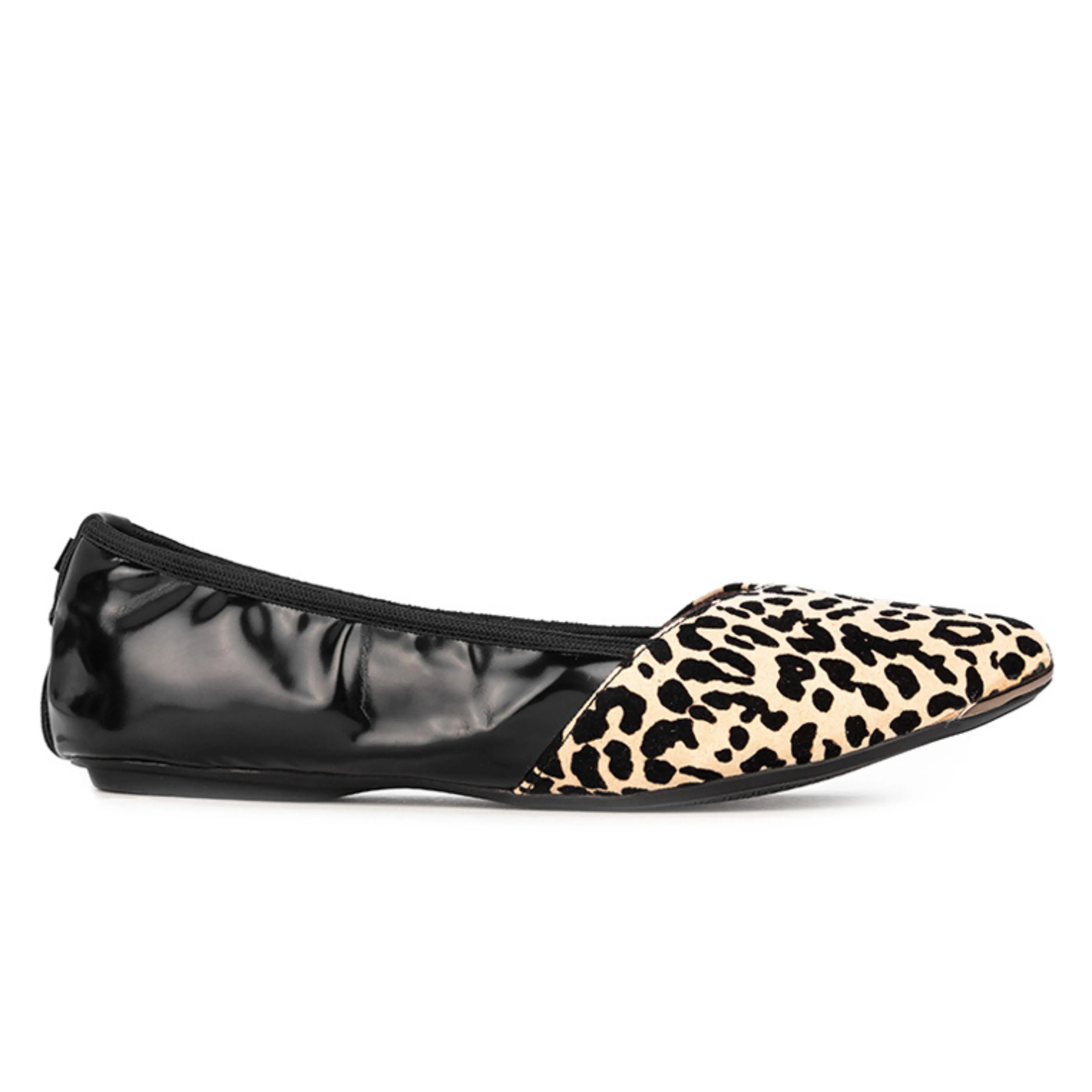 IVY Ballet Flat Shoes - Black/Leopard