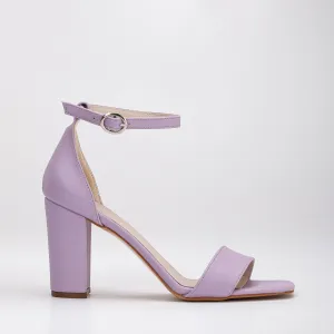 Jess - Lavender Open Toe Block Heels