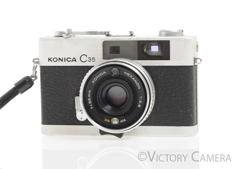 Konica C35 35mm Rangefinder Camera w/ 38mm f2.8 Lens -Parts/Repair, As is-