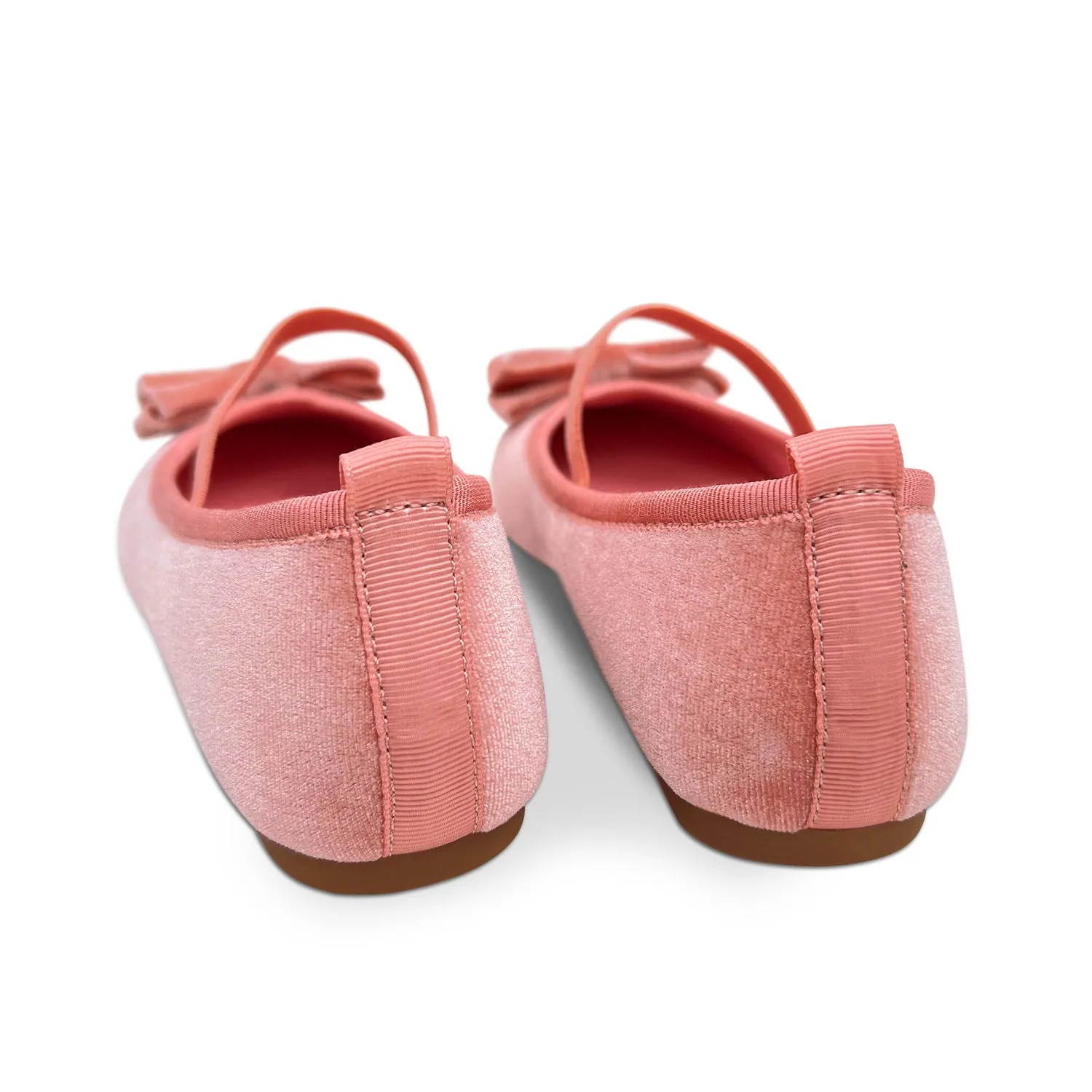 Miss Emory Flat in Pink Velvet - Kids