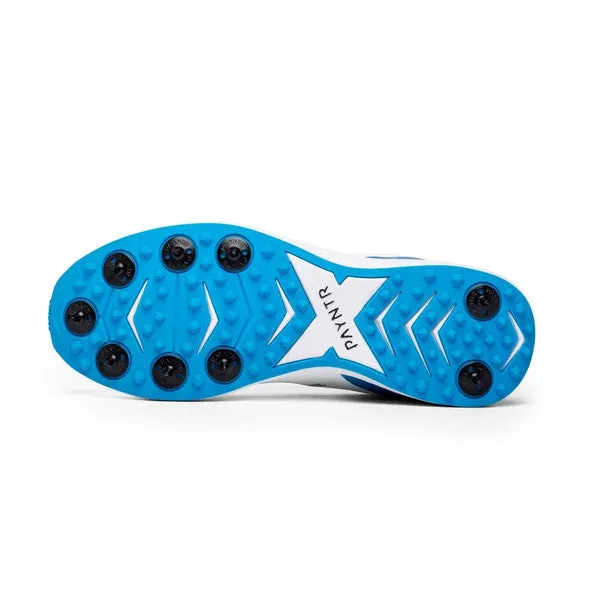 Payntr XPF-19 Batting Spike (White & Blue) Cricket Shoes