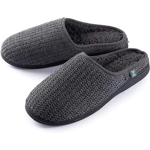 Roxoni Men's Wool Slip-On Comfortable Knit House Slipper