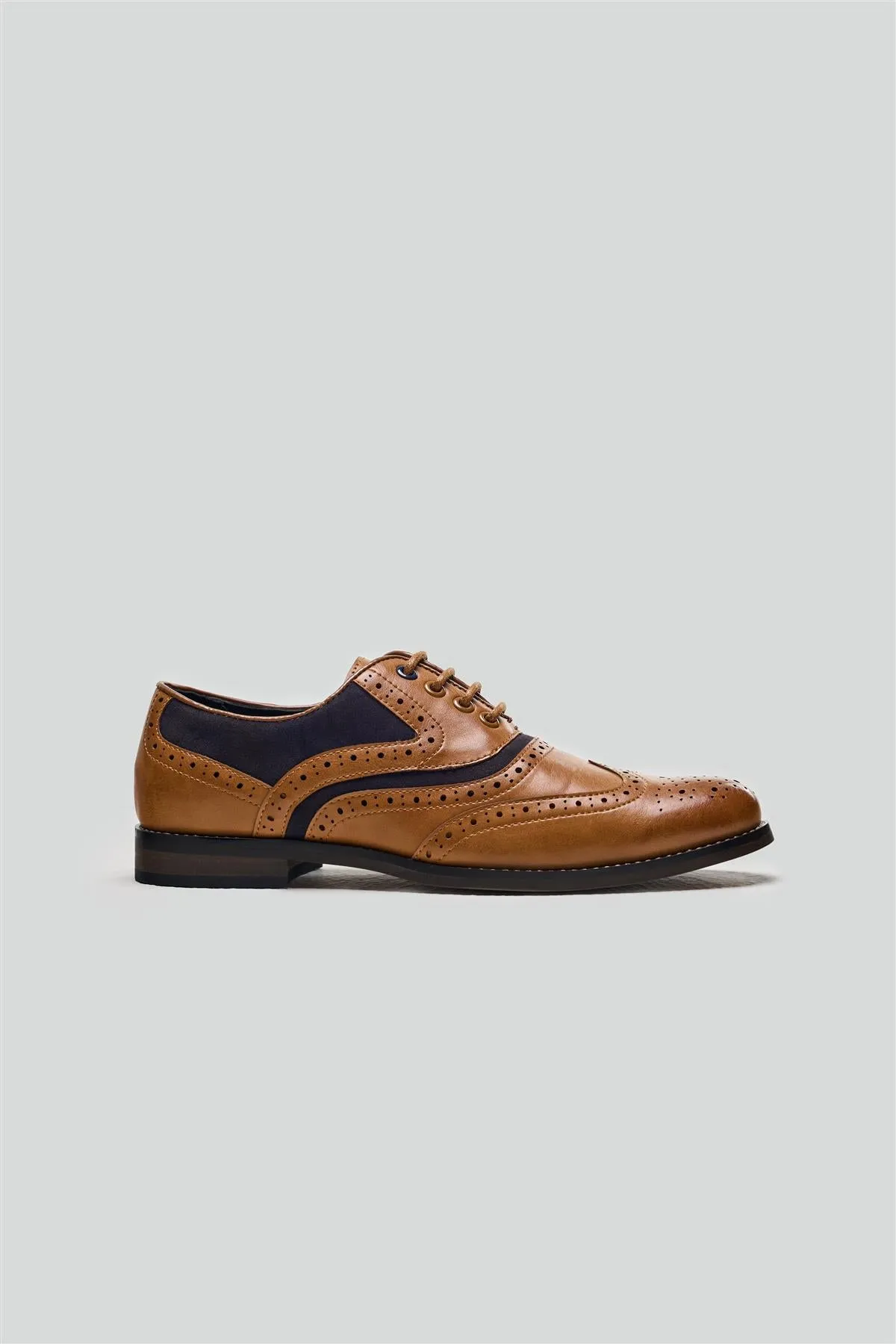 Russel Boys Tan/Navy Shoes