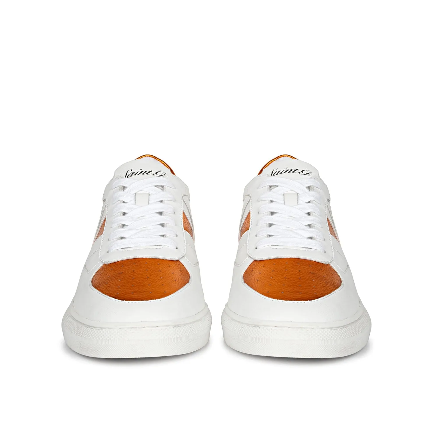 Saint Arlo White & Orange Leather Sneakers