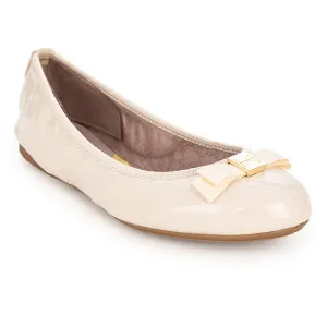 SHEA Ballet Flat Shoes - Beige Patent