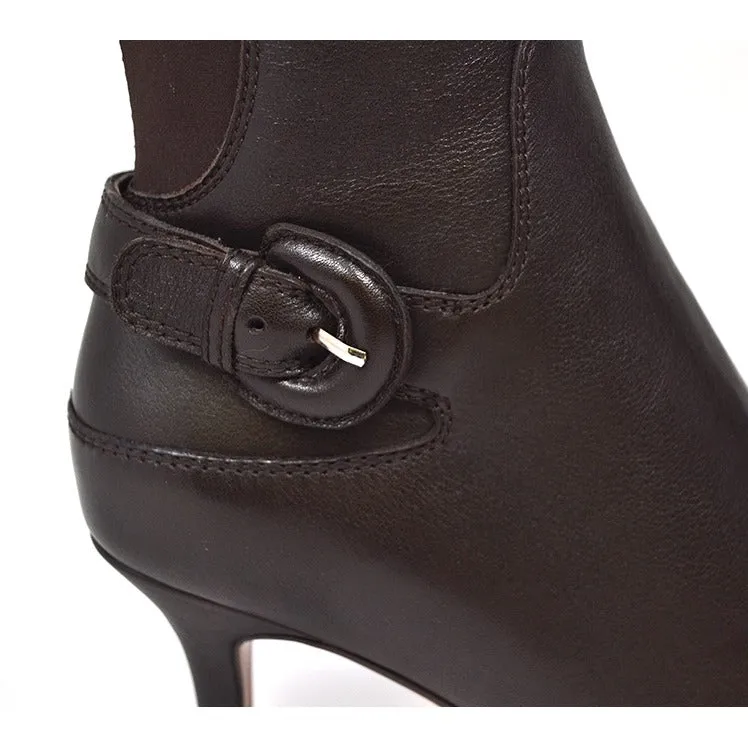 Solemani Rochelle Leather Heel Dress Boots - Stylish and Versatile