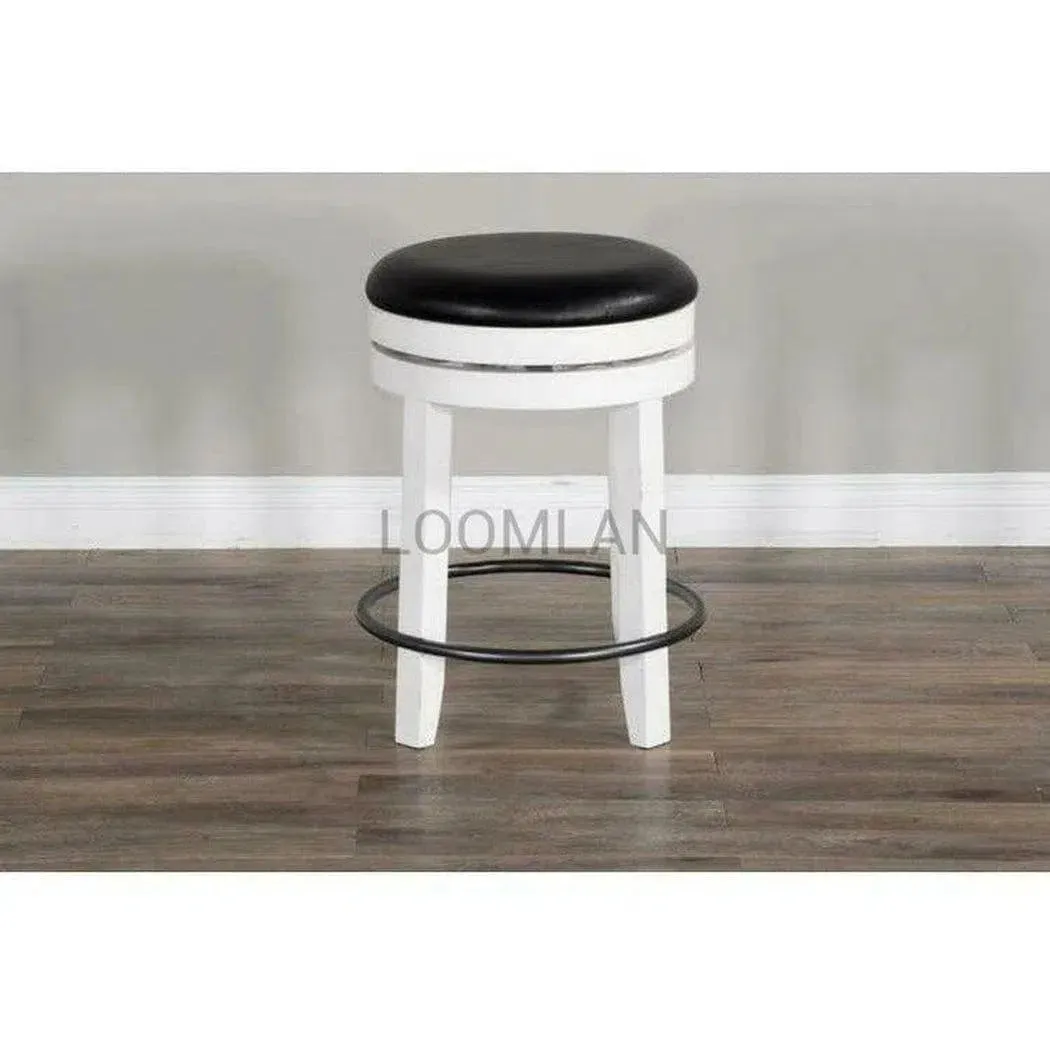 Two Tone Swivel Backless Counter Height Chair