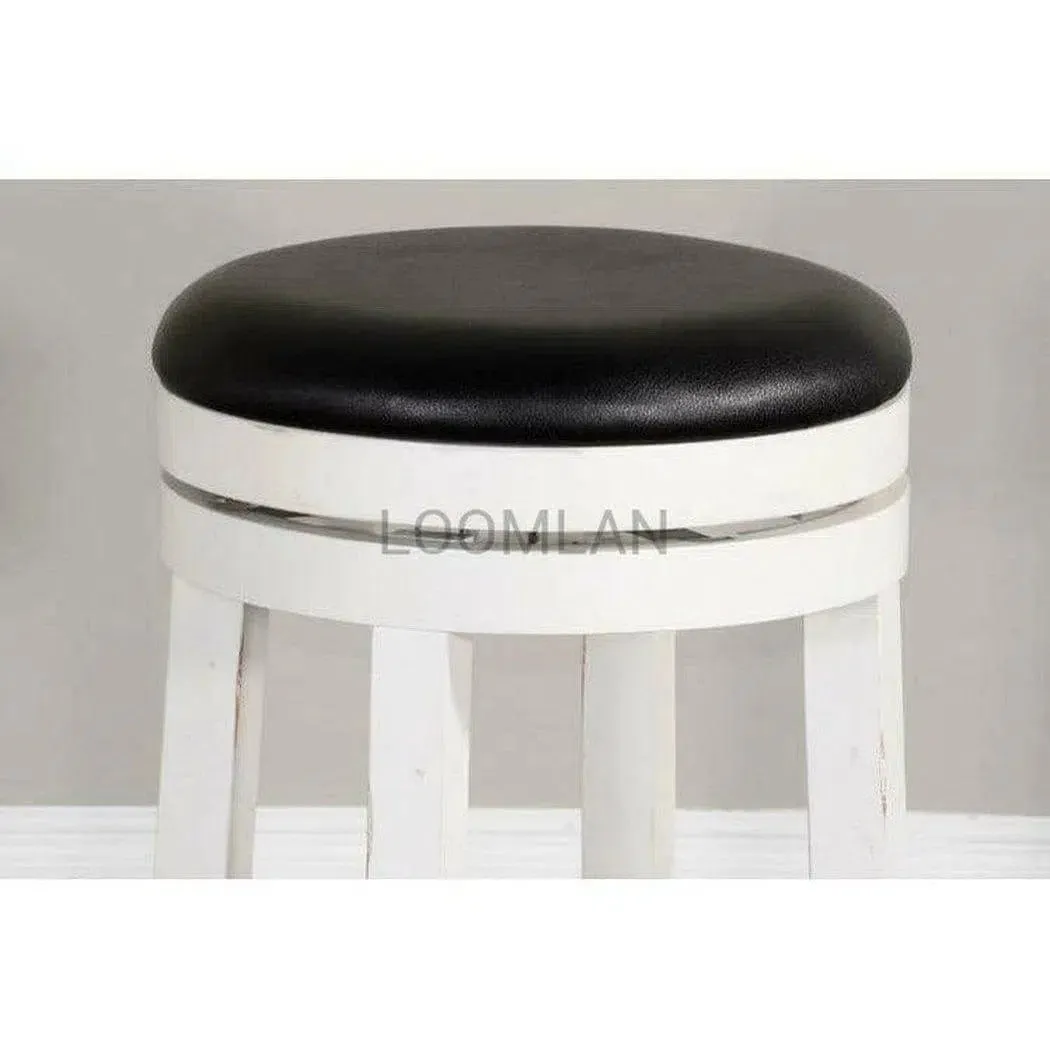 Two Tone Swivel Backless Counter Height Chair