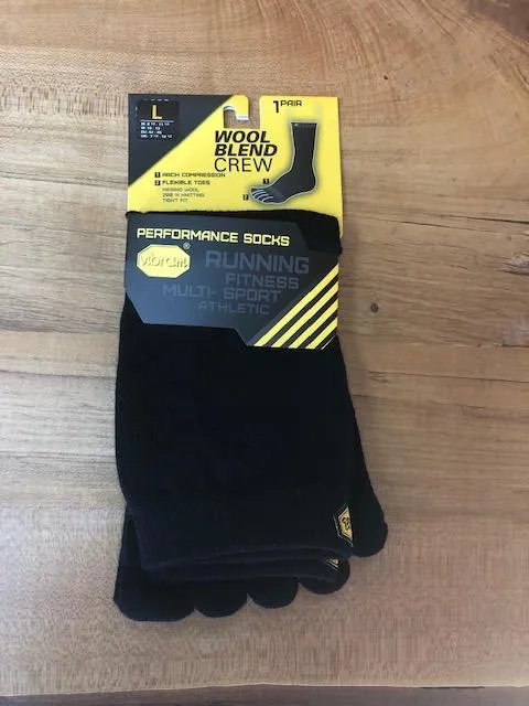 Vibram Merino Wool Crew Length Five-Toe Socks