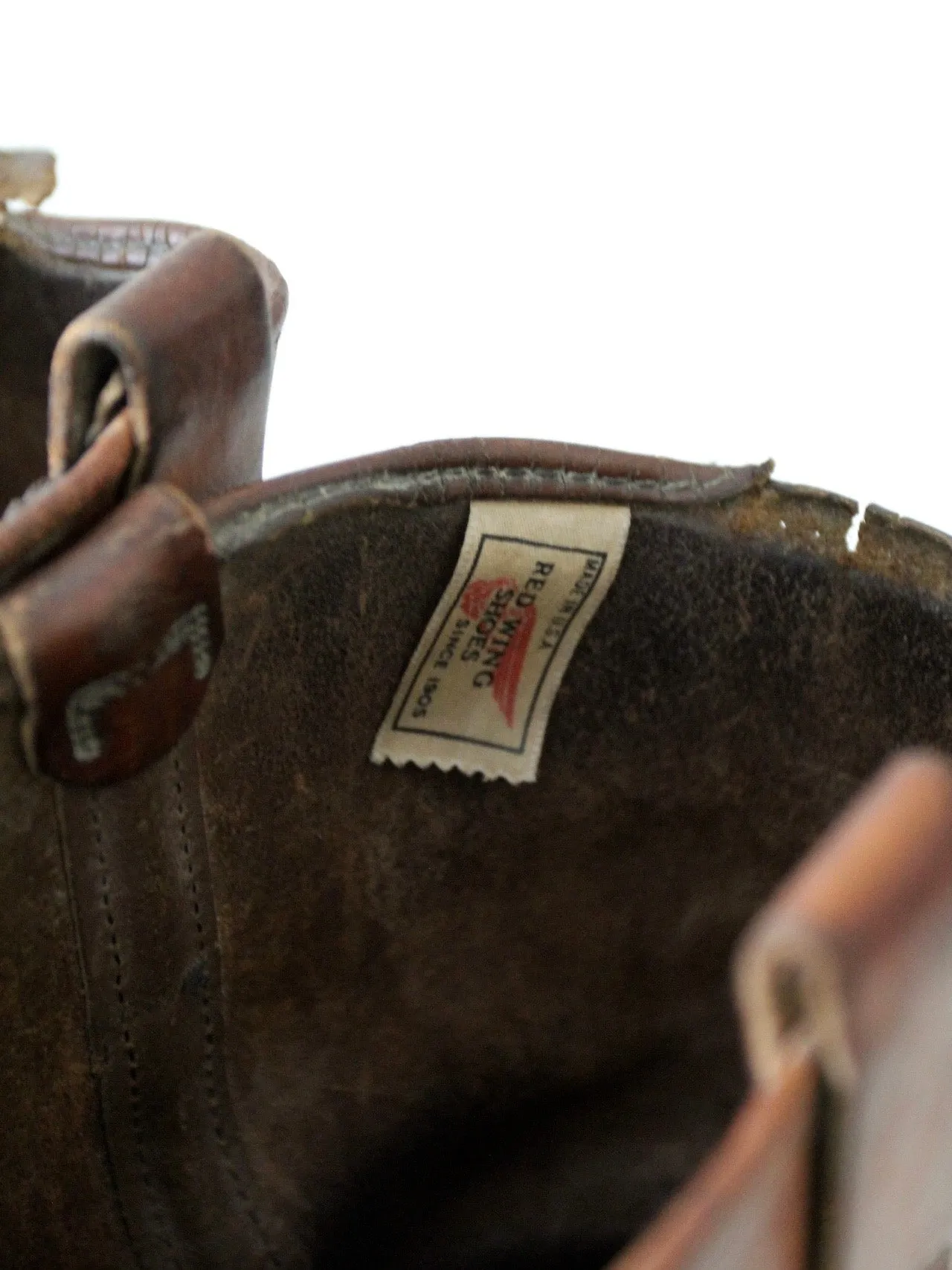 vintage leather work boots by Red Wing