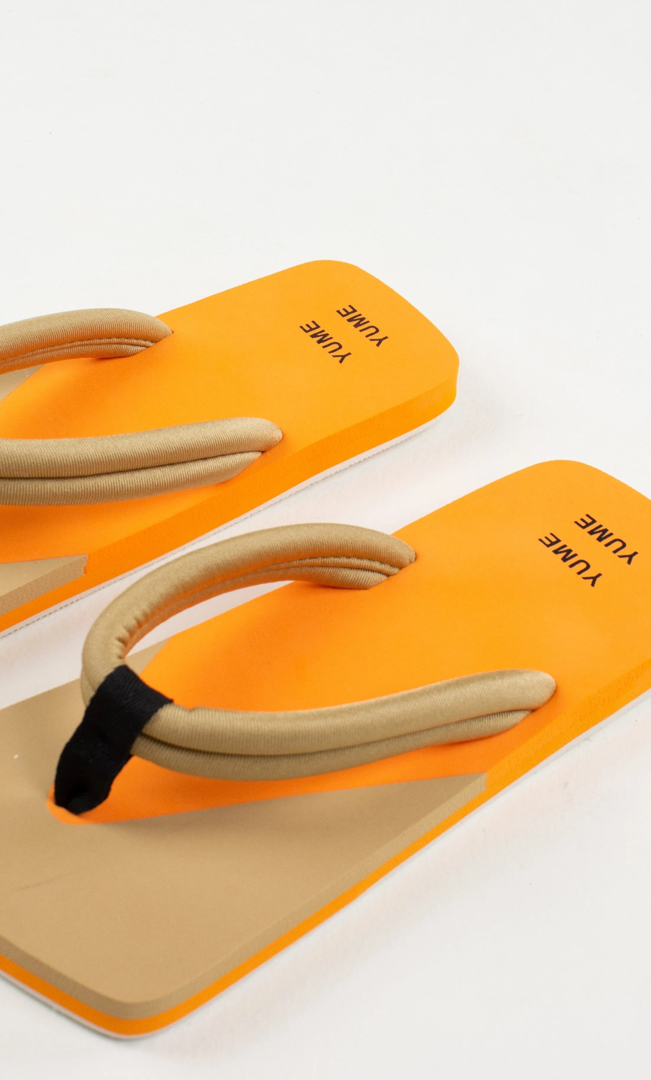 Xigy Beige Orange Flip Flops