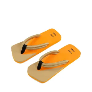 Xigy Beige Orange Flip Flops